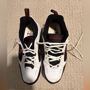 Nike Air Monarch IV Men's White, Black, and Red Shoes